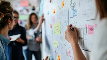 Group of young creative people brainstorming during meeting