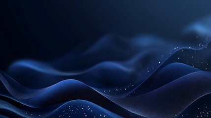 Obraz premium Abstract Blue Waves with Glowing Particles