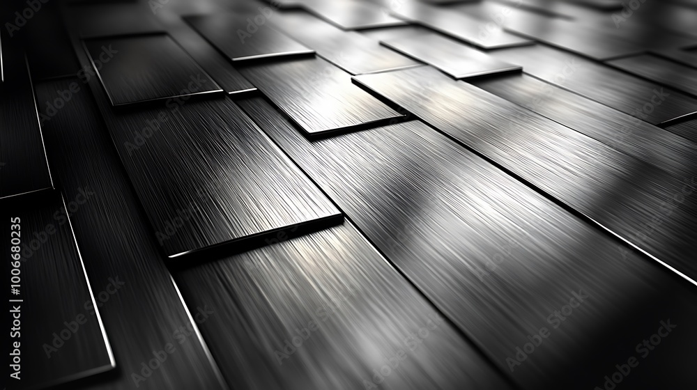 Aufkleber abstract metallic background with geometric pattern and shiny texture