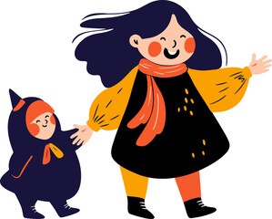 Cute little kid in Halloween costume