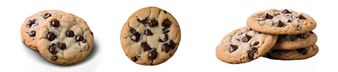 close up of choco chip isolated on transparent background