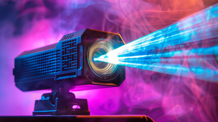 Laser projectors for creating dynamic visual effects isolated on white background