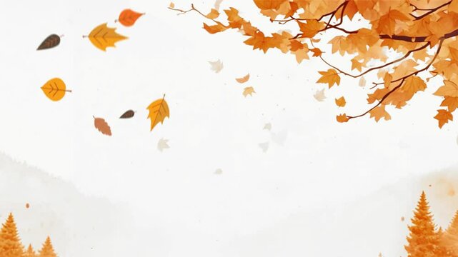 autumn leaves on a white