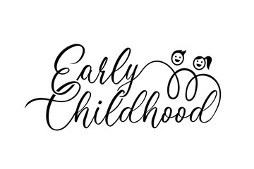 simple ilustration early childhood black color