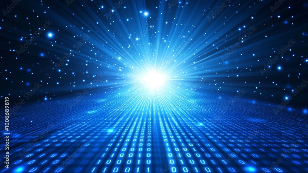 Aufkleber digital display with holographic information abstract background