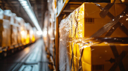 Close-up of luxury goods being packed into secure containers for air freight, highlighting the sophistication and care involved