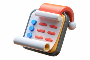 Flat Santa's Augmented Reality List: Interactive Elements and Modern Technology in a Simple Vector Illustration