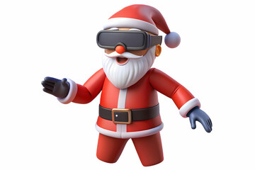 Flat Santa in Virtual Reality: Capturing Close-Up Expressions with Modern Tech - Engaging and Fun Vector Illustration