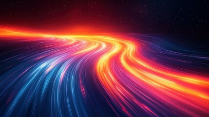 Obraz premium Abstract Background with Wavy, Glowing, Multicolored Lines