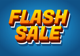 Flash sale. Text effect in 3D style for digital or pint promotion