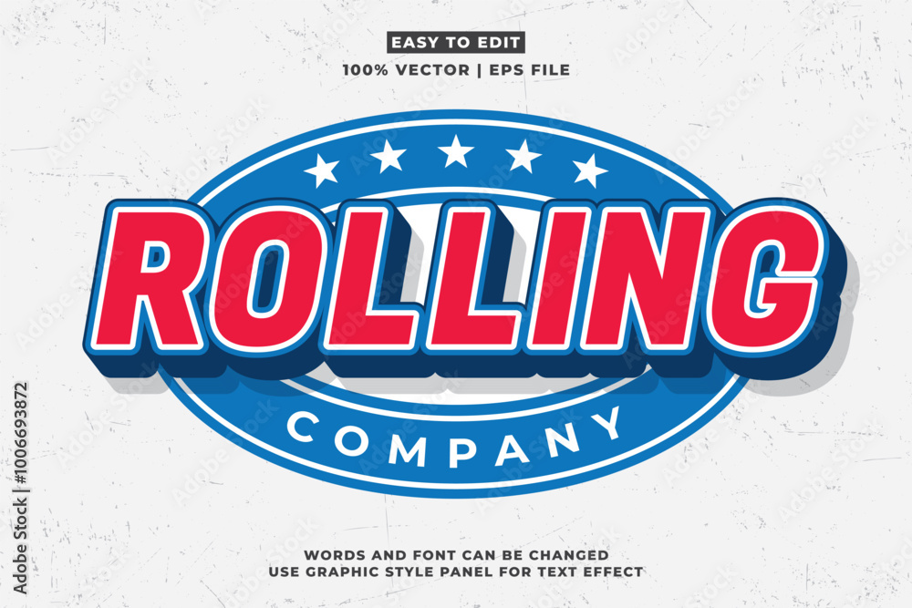 Poster Vintage text effect template with 3d style editable font effect. Retro text effect vector style