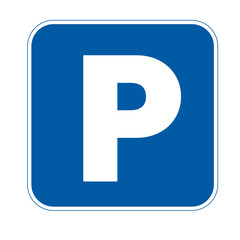 Parking sign on a blank background. Suitable for transportation, urban planning, or public spaces.
