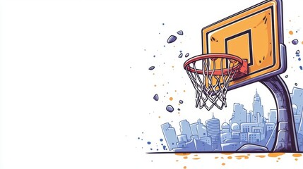 a basketball threepoint shot clipart, scoring moment, dynamic vector, isolated on white background