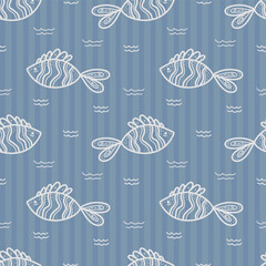 The attributes of the marine theme are manually applied to the pattern: the sea, fish, bubbles.