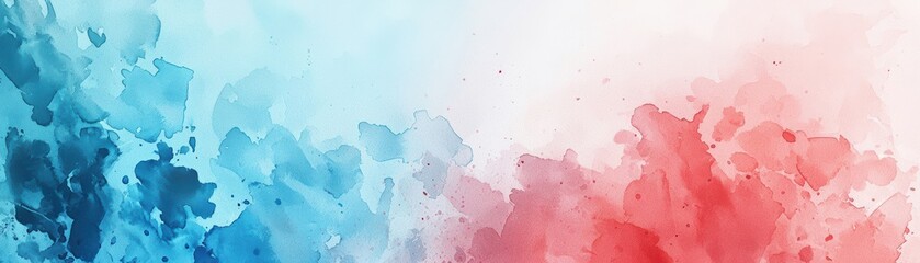 Obraz premium A vibrant abstract watercolor background featuring blue and red hues, perfect for artistic designs, invitations, and creative projects.