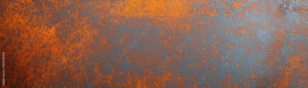Poster a close-up image of vibrant rust textures on a weathered metal surface, showcasing rich colors of or