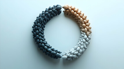 3D Glossy Plain Background with Handshake Icons in Circular Pattern - Community and Partnership Concept with Generous Copy Space