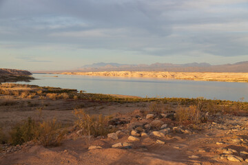 Colorful sunset at Lake Mead National Recreation Area, Nevada