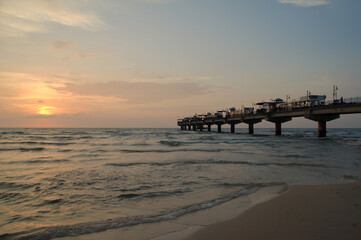 Sonnenuntergang am Strand von Misdroy (Międzyzdroje) an der polnischen Ostseek&uuml;ste