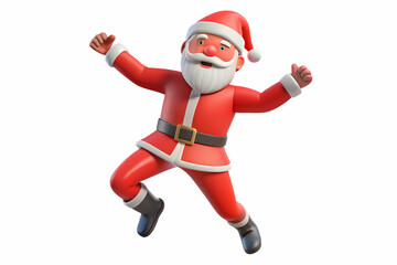 Joyful Flat Santa Dancing in a Soft Bokeh Background - Energetic Vector Illustration Capturing Happiness and Festive Cheer