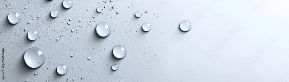 Aufkleber close-up of water droplets on a smooth surface, creating a refreshing and serene atmosphere, perfect