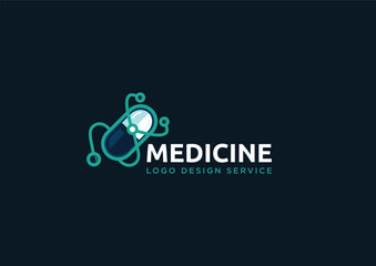 Medicine logo or medical logo design also health care logo template