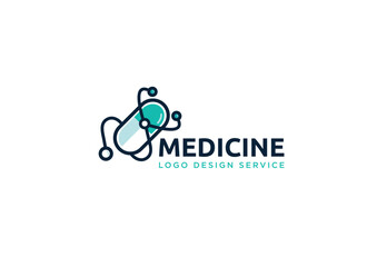 Medicine logo or medical logo design also health care logo template