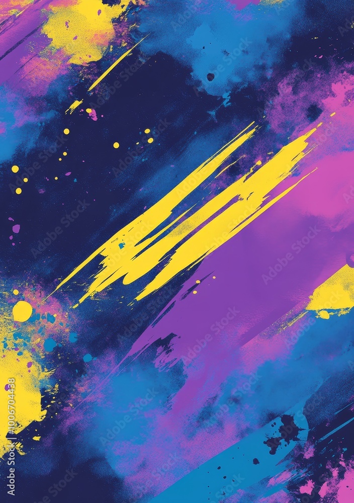 Poster bright and bold color splashes create a whirlwind of energetic expression, capturing the essence of 
