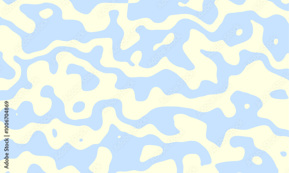 Poster Abstract horizontal background with colorful waves. Trendy vector illustration in style retro 60s, 70s. Pastel colors