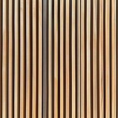 Fototapeta premium Wall made of wood. Wooden panels made from slats. Texture of vertical timber lines. Modern interior design from planks. Decorative surface for the construction of fences and facades. 