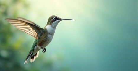 Hummingbird bird. Close-up, instead of for text