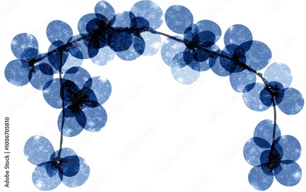 Poster a beautiful abstract design featuring overlapping blue floral shapes, perfect for adding a touch of 