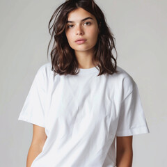 woman in white Tshirt