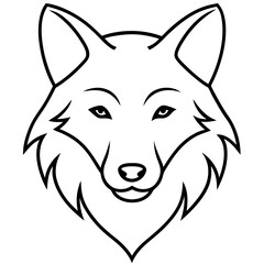 Obraz premium skwolf headull silhouette vector illustration