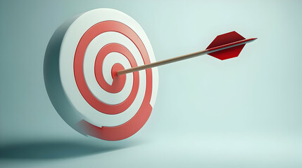 3D Floating Target & Arrow Icon Symbolizing Strategic Goals Achievement � Vector Image for Infographics & Goal Setting Materials