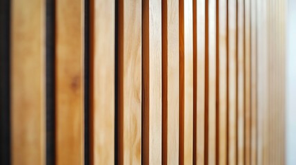 Obraz premium Wall made of wood. Wooden panels made from slats. Texture of vertical timber lines. Modern interior design from planks. Decorative surface for the construction of fences and facades. 
