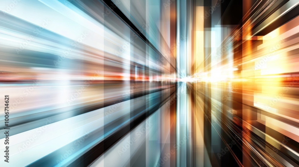 Poster abstract light streaks with vibrant colors creating a dynamic motion effect, perfect for modern back