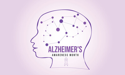 Alzheimer's awareness month. background, banner, card, poster, template. Vector illustration.