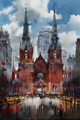 Obraz premium Watercolor Shanghai