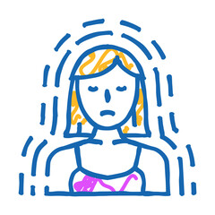 create boundaries headache treatment doodle icon sketch vector. create boundaries headache treatment sign. isolated symbol illustration