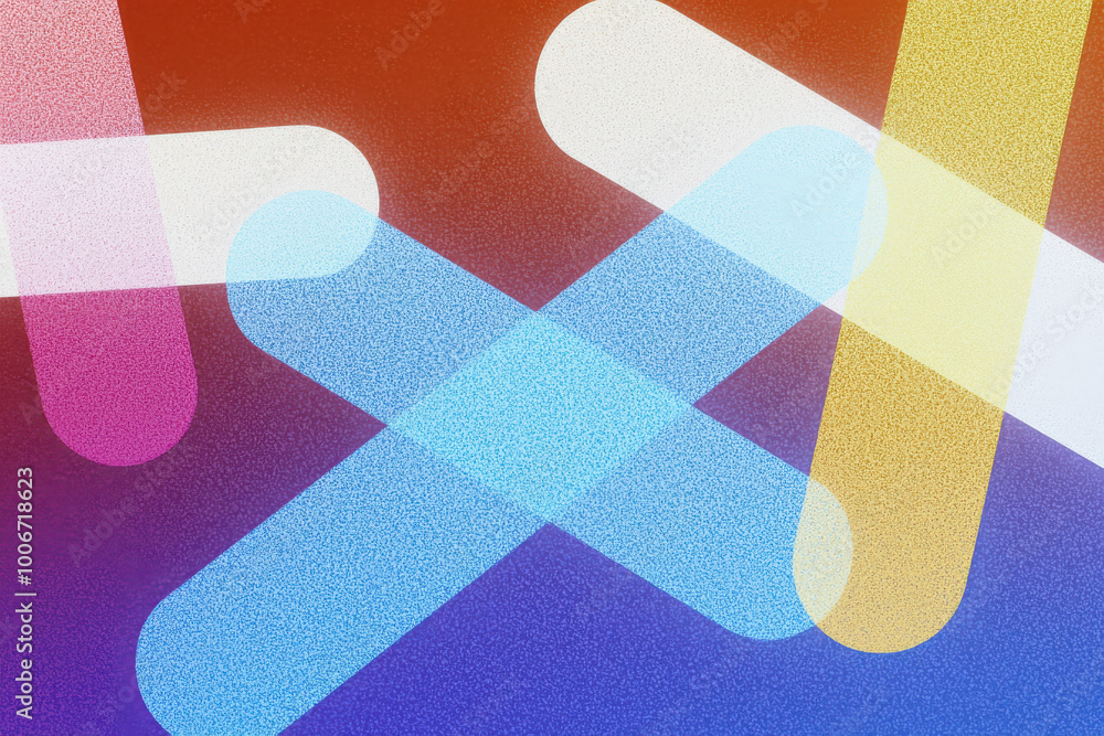 Poster abstract colorful design featuring overlapping geometric shapes with a smooth gradient. ideal for ba