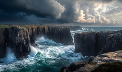 Obraz premium Stunning Nature Landscapes: Mountains, Forests, Oceans, and Serene Vistas.