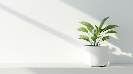 Minimalist indoor plant in bright, modern setting