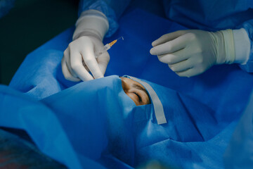 Eye surgery in a modern clinic. Vision correction