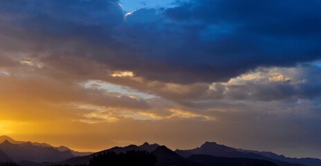 sunset over the mountains