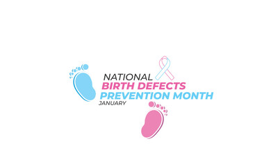 National Birth defects prevention month. background, banner, card, poster, template. Vector illustration.