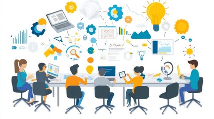 Creative Team Collaboration and Brainstorming Session