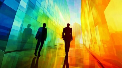 Fototapeta premium Colorful Business Pathway to Success