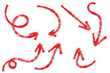 Grunge curved arrows set for business plan, presentation and education. Sign, Symbol, Hand drawn arrow collection