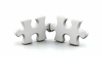 Obraz premium 3D Interlocked Puzzle Pieces Icon Floating Isolated on White Background - Symbolizing Business Compromise and Fitting Solutions in Vector Design